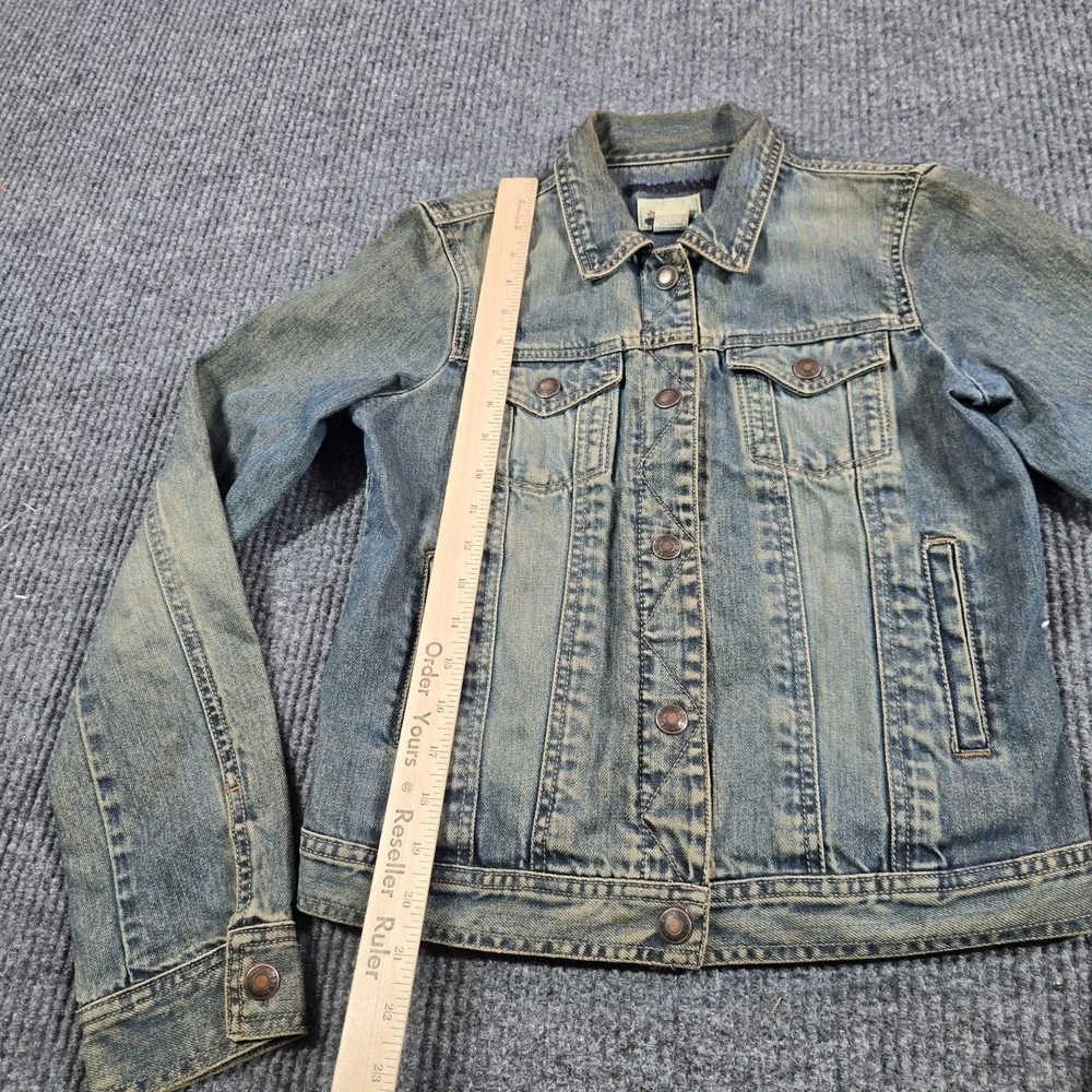 Abercrombie Denim Jacket Girls Size L Blue Light Wash Trucker Cotton Casual Y2K